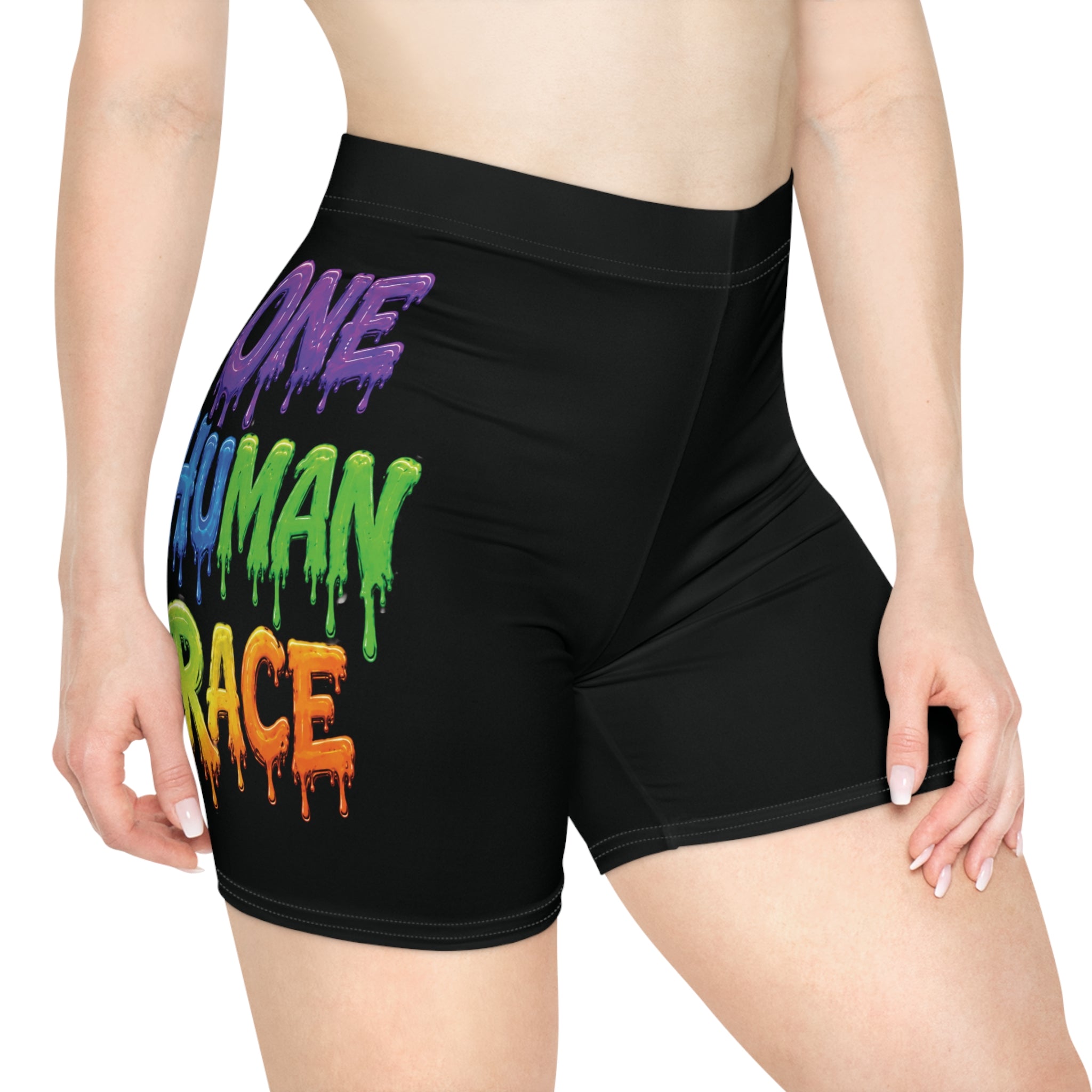 One Human Race - Women's Biker Shorts (AOP)