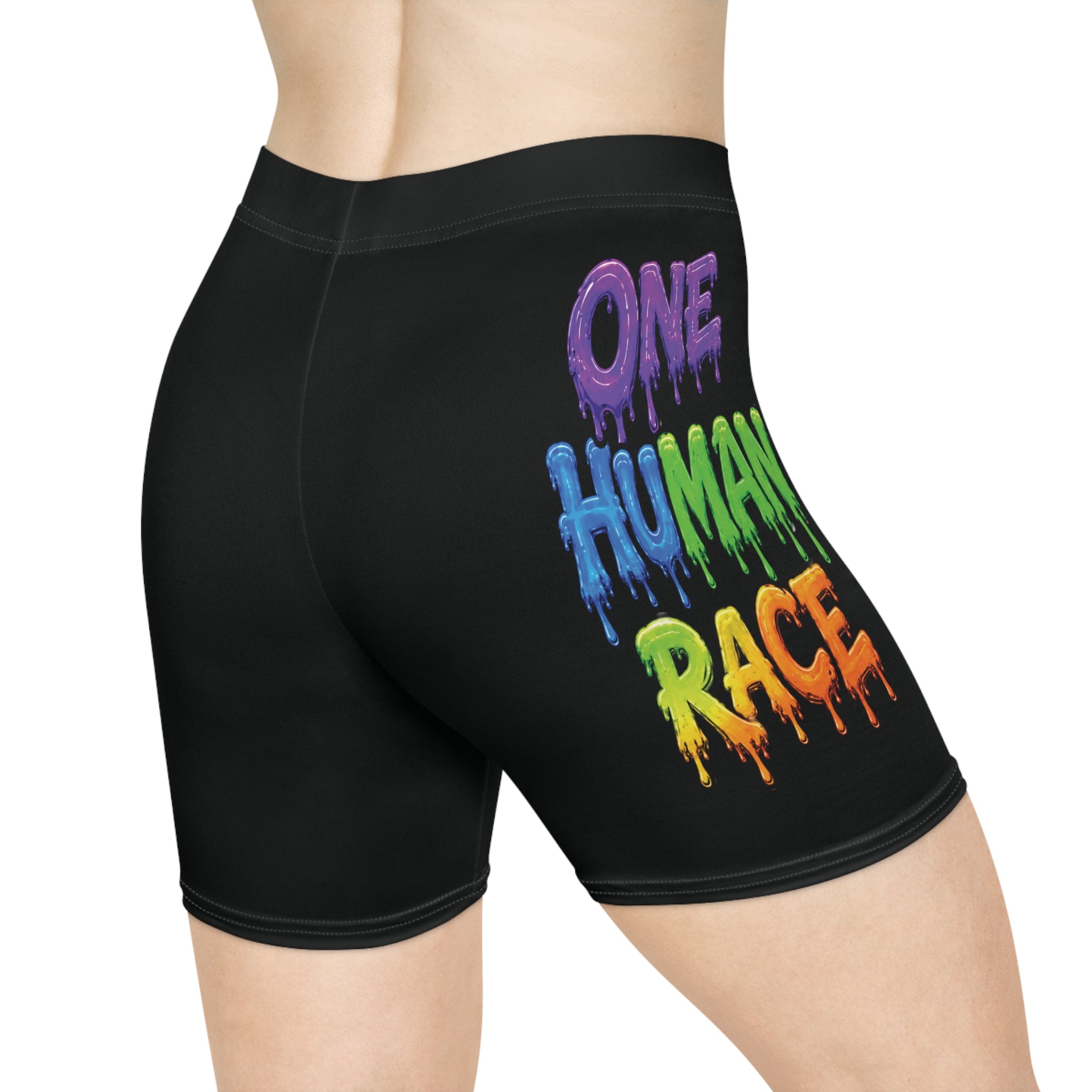 One Human Race - Women's Biker Shorts (AOP)